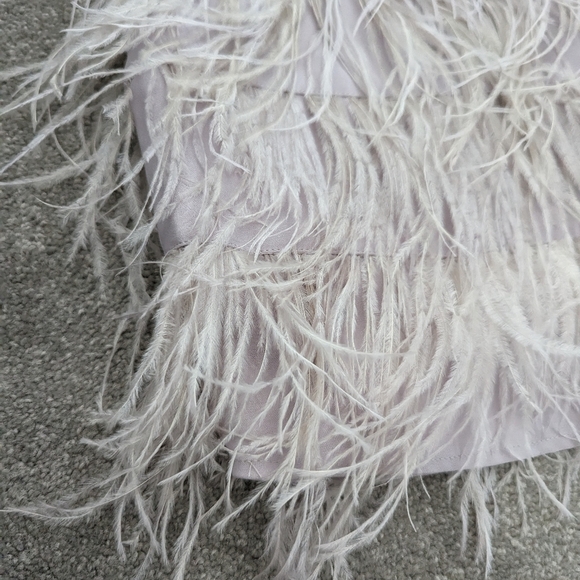 BEBE fringy feather beaded mesh mini cocktail dress size 4 - Picture 6 of 16